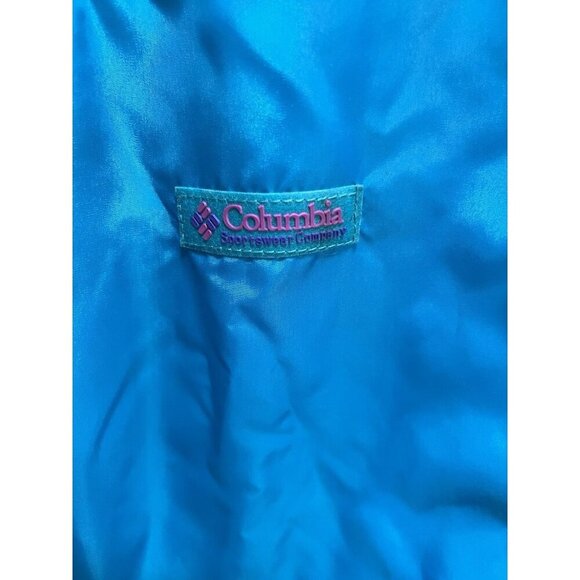Vintage 90s Columbia Softshell Reversible Puffer Jacket Magenta Teal Women's XL - Picture 9 of 9
